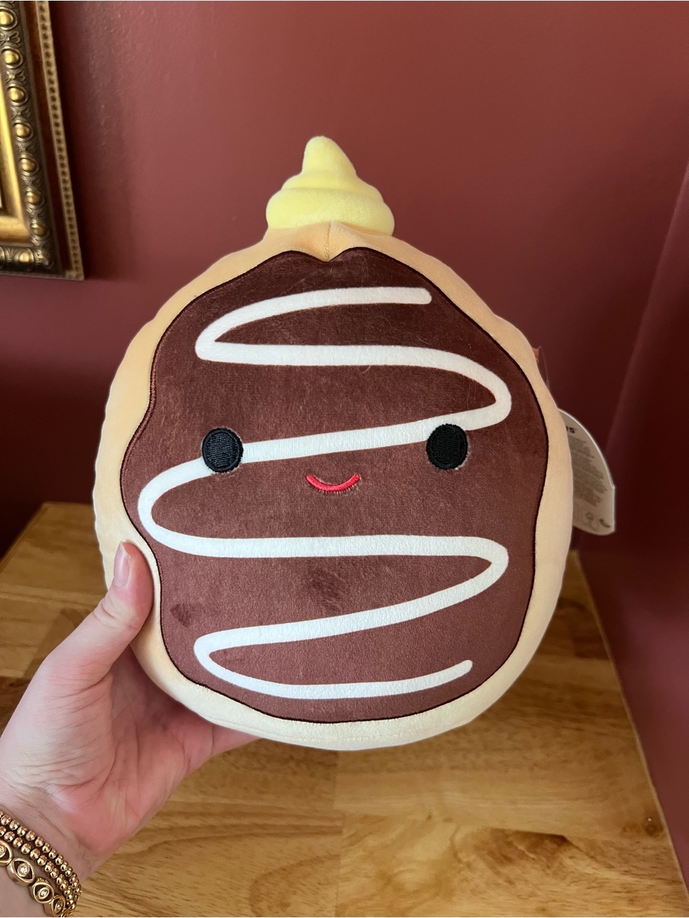 Squishmallows 8-Inch Pat Boston Cream Donut Plush Toy